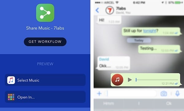 Як відправити пісню через Whatsapp