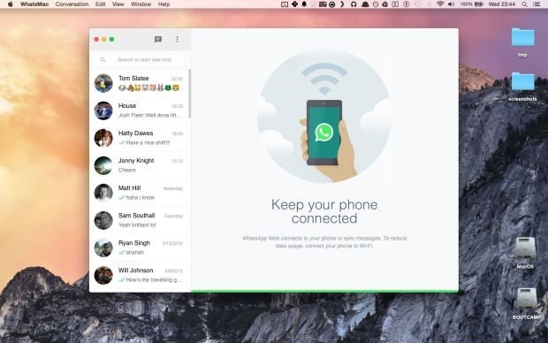 налаштування WhatsApp для Mac OS