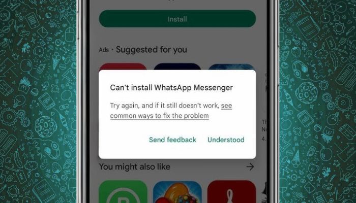 помилики Google Play при завантаженні WhatsApp.