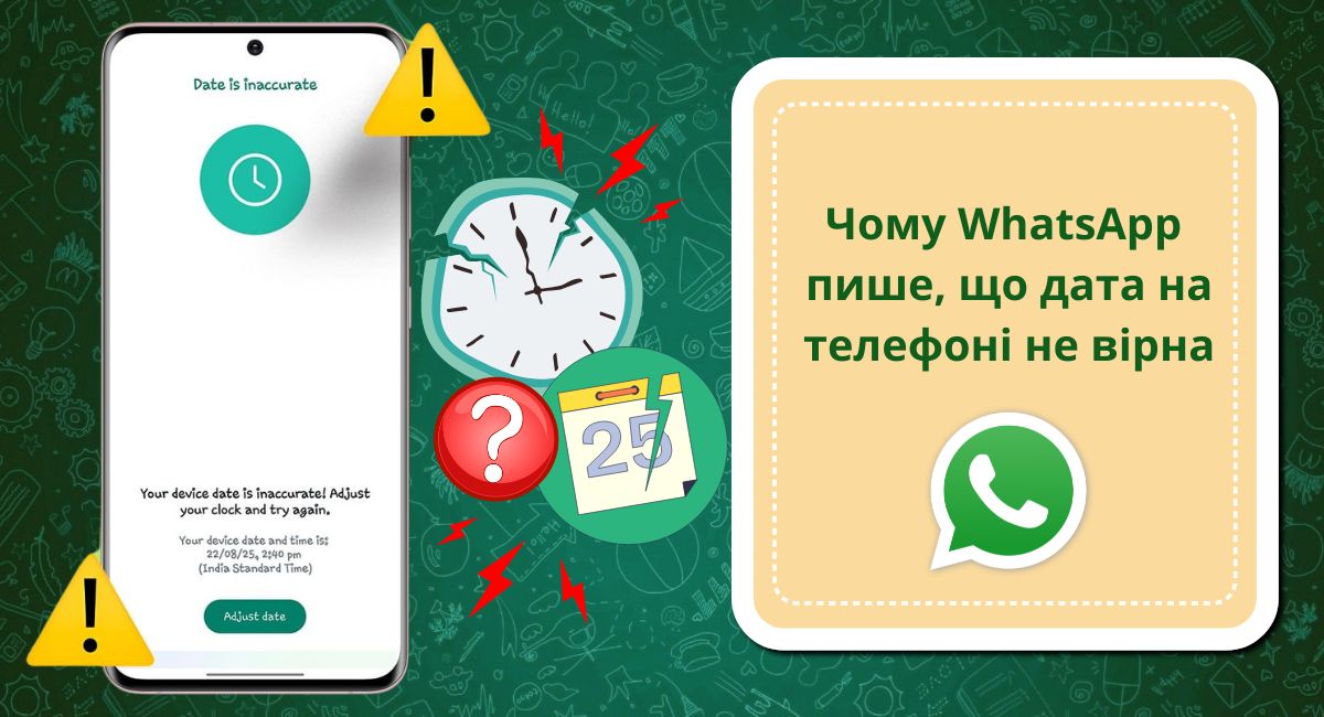 Чому WhatsApp пише, що дата на телефоні неправильна